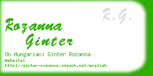 rozanna ginter business card
